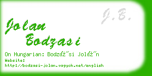 jolan bodzasi business card